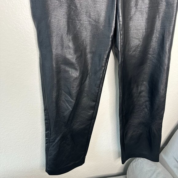 Aritizia The Melina Pant FLAWED High Rise Faux Leather Straight Leg 12 - Picture 4 of 11